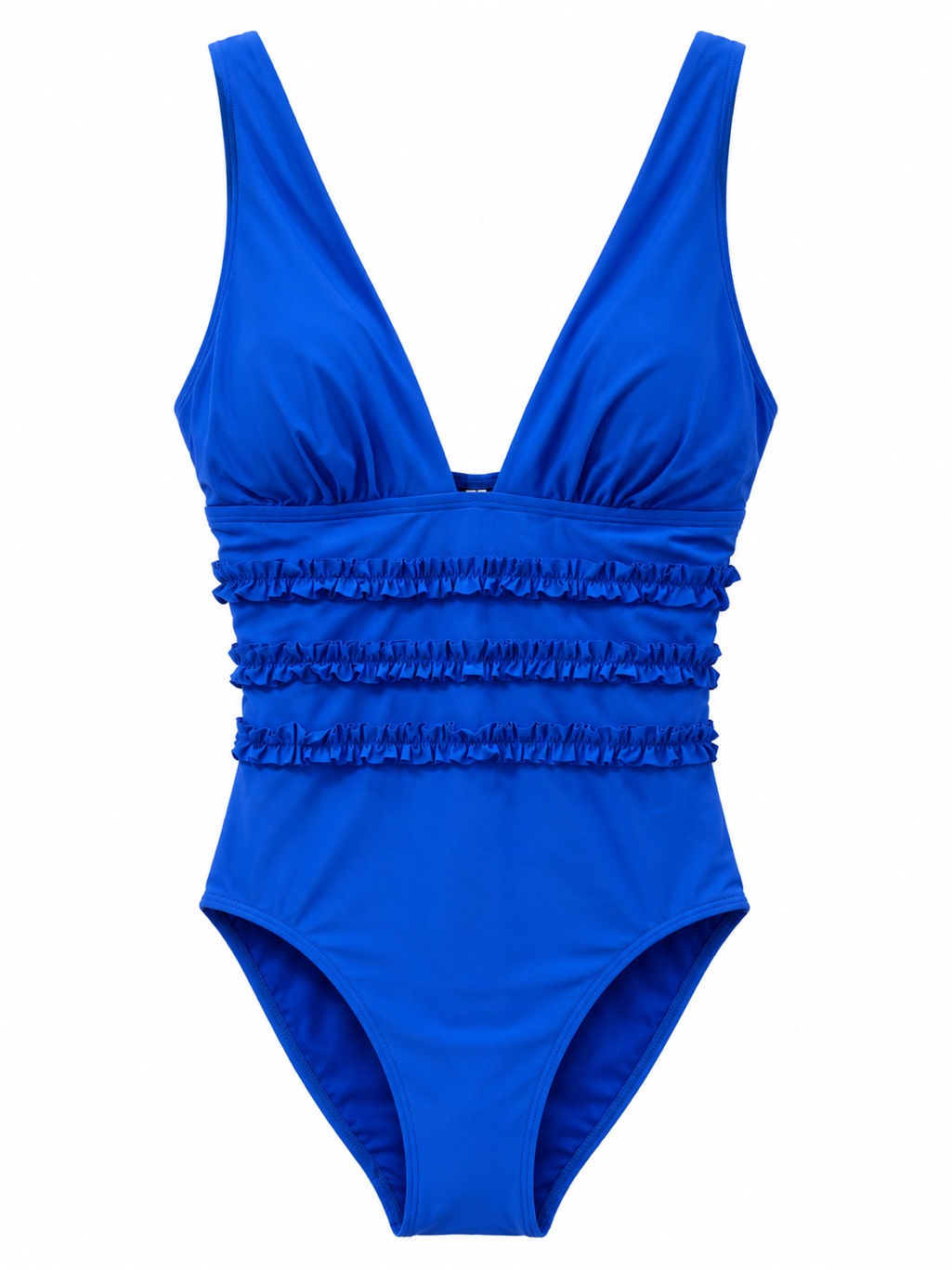 Nwt Mimi Flamingo Cobalt Blue Ruffle One Piece Swimsuit Size 8 Msrp $124